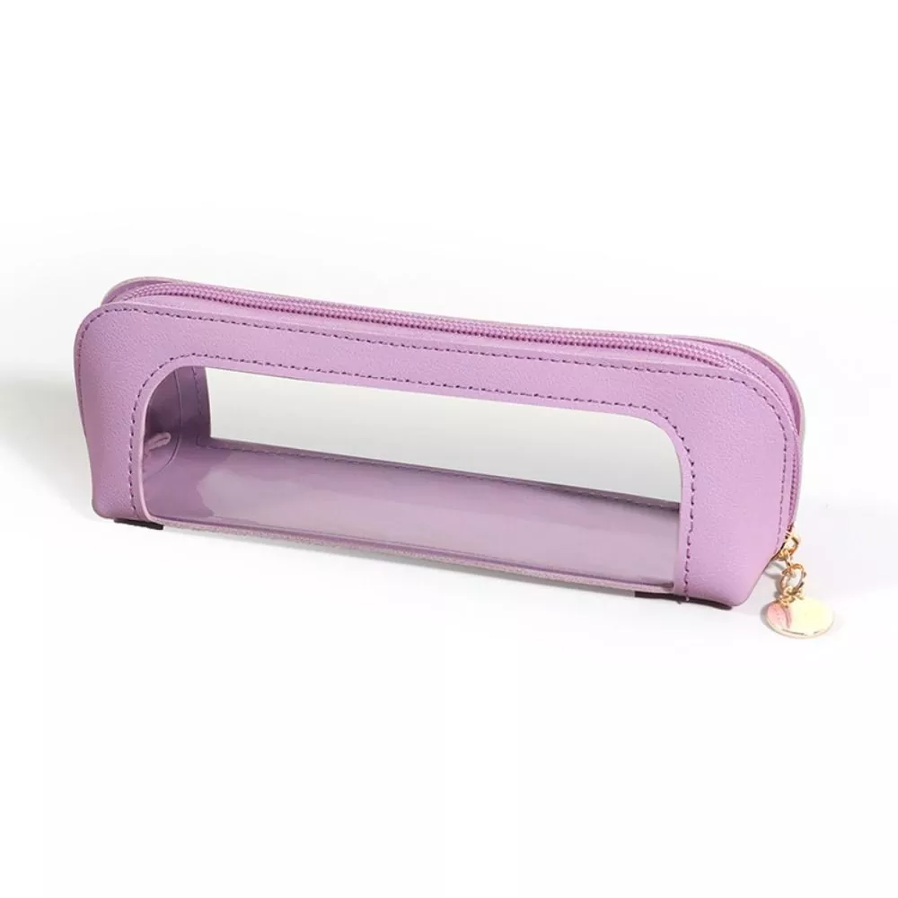 Sac pochette en PVC à fermeture éclair lisse